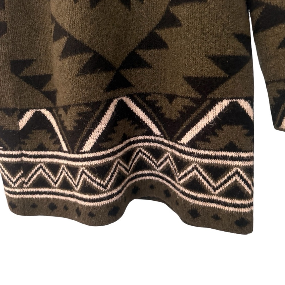 Frye Women's The Cozy Cardigan, Green (Burnt Olive Combo), Size S - Picture 7 of 11